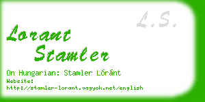lorant stamler business card