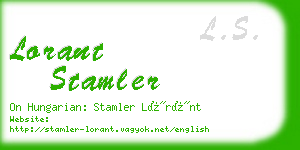 lorant stamler business card